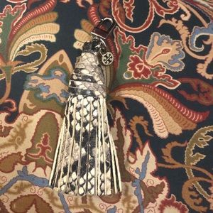 Tory Burch snakeskin keychain